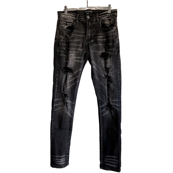 Supply & Demand Black Distressed Skinny Jeans 30/31 - Picture 1 of 12
